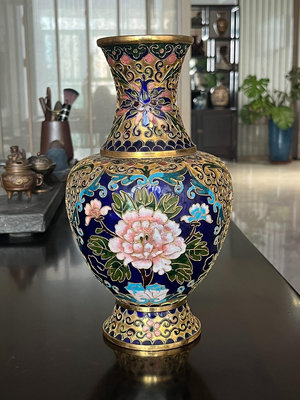 宮廷氣質景泰藍花瓶，國家非物質文化遺產掐絲琺瑯彩工藝