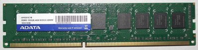 純ECC-DIMM DDR3-1333 4G威剛HY03I1C18 ADATA 4GB記憶體PC3-10600E RAM