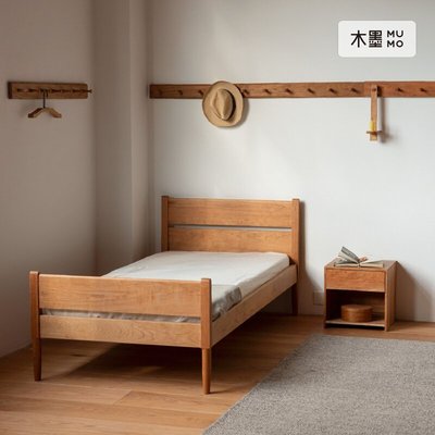 【爆款特賣】MUMO木墨 夏克式單人床 實木床日式小戶型現代簡約