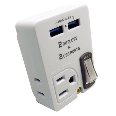 【動力公牛】PB-60U節能2 USB+2插 分接插座(分接器 擴充插頭 壁插 充擴座 USB)