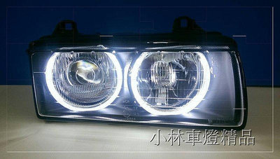 全新超亮 BMW E36 專用 CCFL光圈玻璃魚眼大燈 特價中