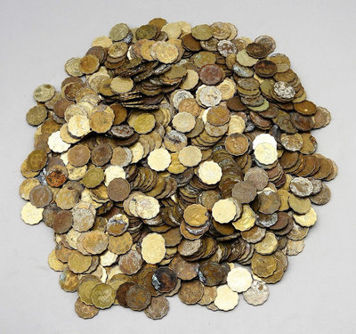 R052-15【周日結標】香港 早期伊麗莎白2毫+特區20分硬幣=總重約6350克=約2460枚 =(100枚重約258.5克)