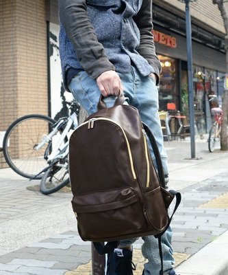 【Mr.Japan】日本限定 DEVICE 手提 後背包 大容量 質感 皮革 後側拉鍊 男女 深咖啡 包包 預購款