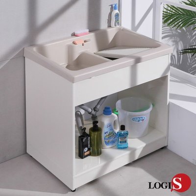 ABS塑鋼雙槽洗衣槽 含洗衣板 洗手槽 洗手台 洗菜槽 洗碗 集水槽 A1002 概念