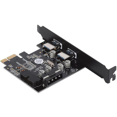 送線ORICO PME-4UI桌機機PCI-E轉USB3.0擴展卡轉接卡 前置20PIN針