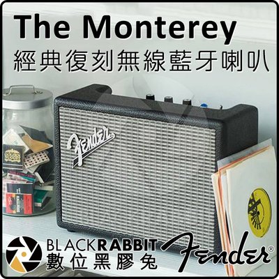 數位黑膠兔【 Fender The Monterey 經典復刻 無線 藍牙 喇叭 黑色】靜態聆聽 apt-X 音響