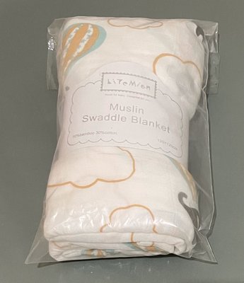 （贈送小方巾）Litemian 120x120cm  竹纖+純棉  2層竹纖維多功能包巾  多用途毛巾  嬰兒被  蓋被