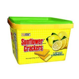 【苡琳小舖】 Sunflower Crackers 向日葵餅乾桶 檸檬風味 800g 休閒零食 夾心餅