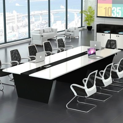 會議室長桌10人簡約現代培訓桌條形桌椅子會議桌椅組合定制~特價
