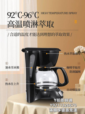 咖啡機易得美式咖啡機家用 小型半自動懶人滴漏咖啡壺 全自動蒸汽煮茶器