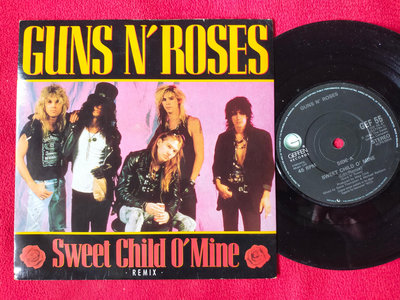 西洋7吋單曲/Guns N' Roses/槍與玫瑰：Sweet Child O' Mine/團員封面/NM-