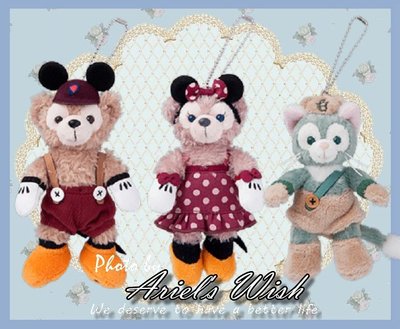 Ariel's Wish-日本東京迪士尼萬聖節裝扮派對Duffy達菲熊米奇雪莉玫米妮站姿珠鍊吊飾別針掛飾-兩款各一絕版款