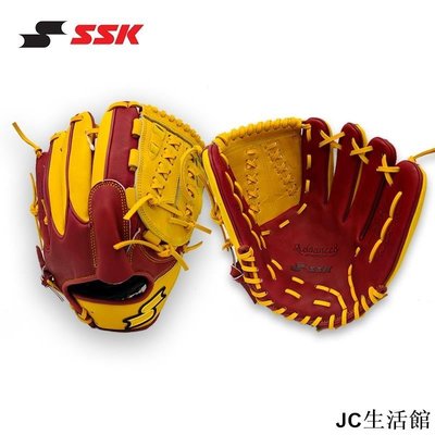 貨 關注減200 日本SSK棒球手套全牛皮投手手套成人進階AdvancedProedge系列黃棕-雙喜生活館