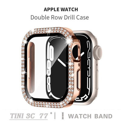 Apple Watch Series 9 8 7 41mm 45mm 7 6 5 4 3 S9 SE 電鍍保護殼+屏幕保