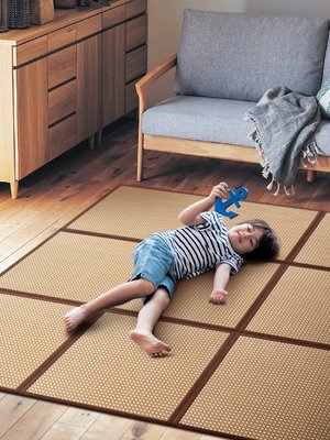 現貨 夏季家用地毯日式折疊地墊客廳臥室榻榻米墊子夏天涼席兒童爬行墊正品促銷