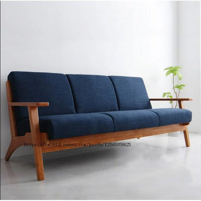 北歐現代小戶型可拆洗簡約單雙人三人日式實木扶手布藝沙發椅組合