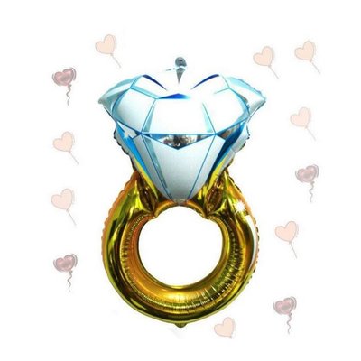 [愛雜貨]43吋 鑽戒 戒指 鋁箔氣球 喜宴 婚禮 汽球情人節 場地佈置