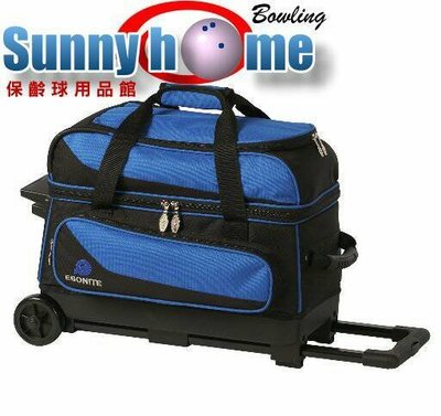 Sunny Home 保齡球用品館 - 進口美國原廠Ebonite拉桿式雙球袋《黑藍》最新款式