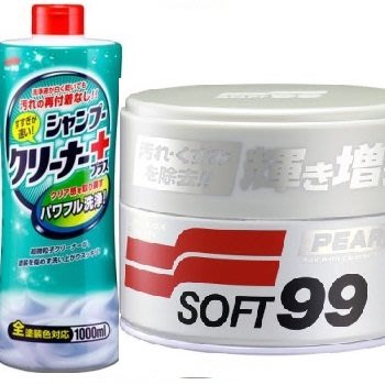 【shich 急件】日本進口 SOFT 99 新高級美它利加軟蠟 +快速強力洗淨洗車精(各色車適用 )合購優惠635元