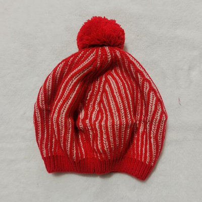 B系列品牌剪標撤柜新款綿羊毛時尚百搭通勤休閑紅色條紋帽子Q330-景秀商城