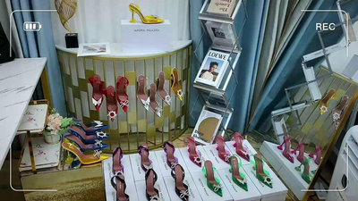 熱銷 Amina Muaddi高跟鞋女PVC透明水鉆蝴蝶結太陽花細跟尖頭涼鞋婚鞋