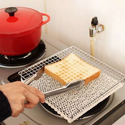 熱銷 千禧小店日本不銹鋼陶瓷年糕烤網板架吐司面包燒烤網卡斯爐具烤架