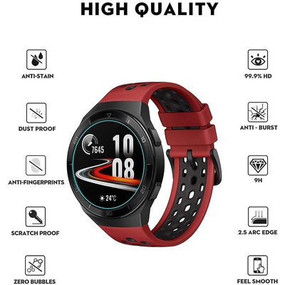 熱銷 適用於華為手錶 GT 2e 的華為手錶 GT2e 46 毫米高清透明鋼化玻璃超薄 2 片 9H 2.5D 高級屏幕
