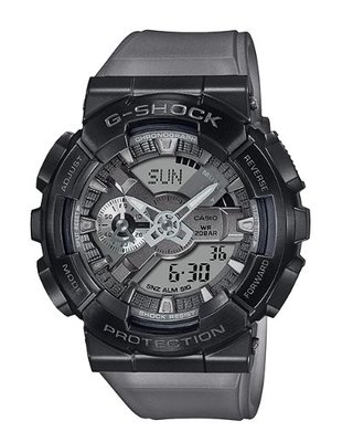 【金台鐘錶】CASIO卡西歐G-SHOCK  (全金屬外殼) IP鍍膜表面處理 半透明錶帶 GM-110MF-1A