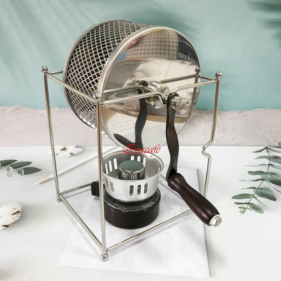 ✨愛鴨咖啡✨家用烘豆機 手搖烘焙機 不銹鋼小型滾筒烘豆機 家用DIY烘烤機