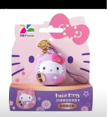 Hello Kitty達摩造型悠遊卡 粉紫限定版