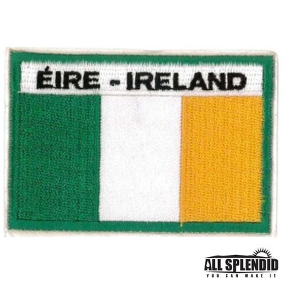 愛爾蘭全繡 刺繡布 IRELAND國旗繡布貼 布藝補丁貼 手工藝 徽章 熨燙 刺繡布 背包 補丁貼布