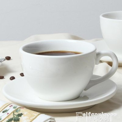 馬克杯純白色歐式加厚簡約商務陶瓷卡布基諾咖啡杯碟紅茶杯咖啡杯花茶杯shk促銷