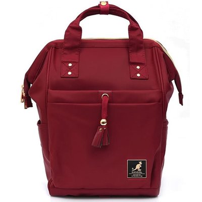 【AYW】KANGOL LOGO BACKPACK BAG 英國品牌袋鼠 紅色 輕量尼龍後背包 雙肩包 書包 外出包