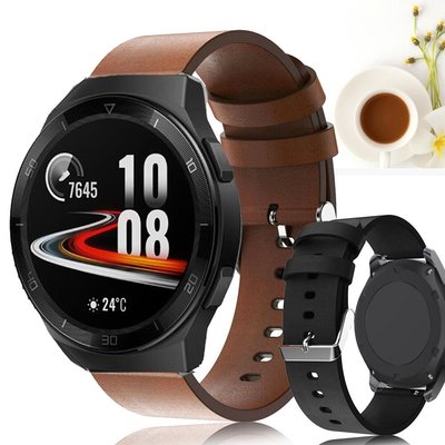 適用於 Huawei Watch Gt 2e 錶帶皮革錶帶更換手鍊 Watchband Gt2E 22mm 錶帶手錶配件