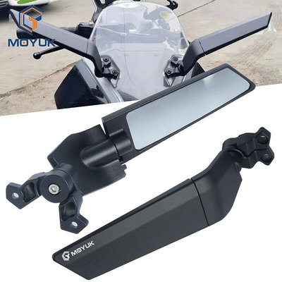 摩托車後視鏡改裝風翼可調旋轉後視鏡 2PCS 適用於 CFMOTO 250SR 300SR