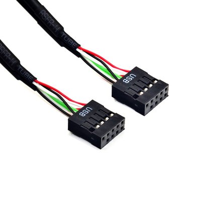 USB2.0杜邦線傳輸線9針對9針9PIN母轉9PIN母延長音頻HD-AUDIO前置