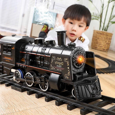 玩具火車高鐵停車場兒童電動小火車套裝軌道蒸汽模型男孩子