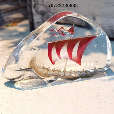 帆船擺件Maleras瑞典進口水晶玻璃帆船藝術擺件創意桌面裝飾商務送禮物品帆船模型