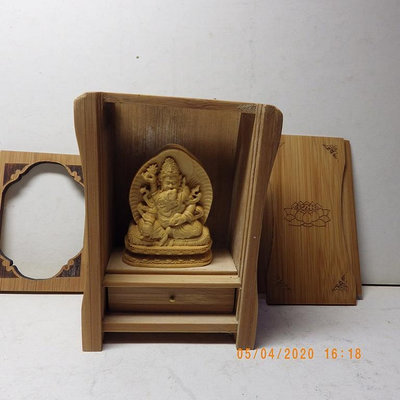 紫晶宮精品黃楊木綠財神木雕佛像佛龕(盒子10.8釐米7.6釐米5.2釐米)品質保證