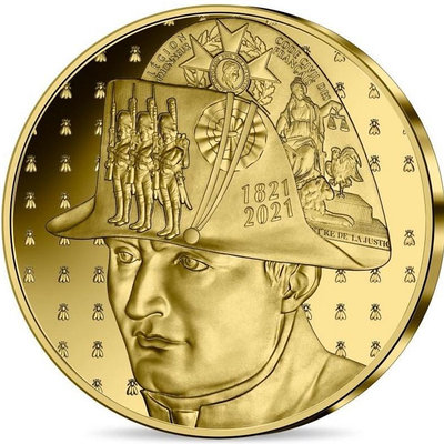 拿破崙一世 逝世200週年 法國金幣 紀念幣 硬幣 滑鐵盧戰役 軍事家歐洲歷史名人 法國皇帝 法典 大革命 生日禮物