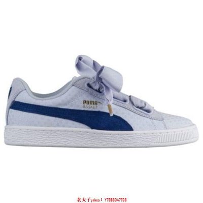 【老夫子】Puma Basket Heart W Halogen Blue Denim 淺藍丹寧 緞帶 363371-02鞋
