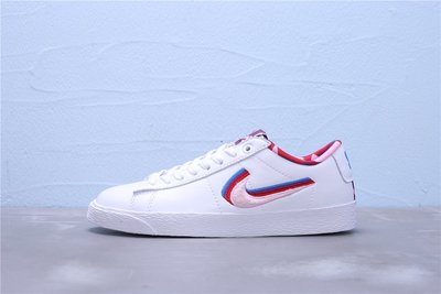 Nike SB Blazer Low x Parra 皮革 白 彩色 休閒運動板鞋 男女鞋 CN4507-100