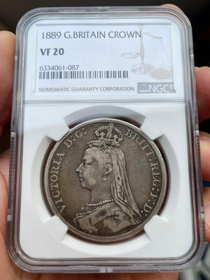 二手 NGC VF20好品相1889英國 維多利亞 馬劍 大銀幣 紀念幣 銀幣 銅幣【奇摩錢幣】131