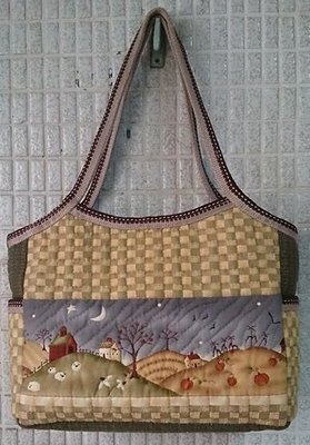 日本拼布包 純手工縫製 可手提 單肩背