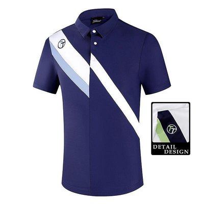 新款推薦 Titleist高爾夫運動短袖T恤男士夏季 Golf服拼接Polo衫乾上衣球衣2-可開發票