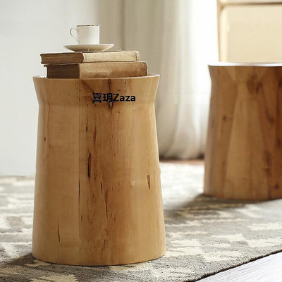 新品北歐實木木墩圓形矮凳沙發邊幾藝術小茶幾簡約客廳角幾民宿床頭柜