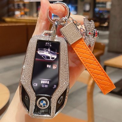 鑲鑽寶馬液晶時尚鑰匙包 X7 6系 730li 740 智能630 GT 新x5 X6 X3 BMW輕奢創意鑰匙保護皮套-概念汽車