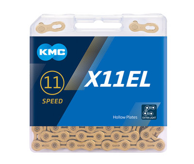 ~騎車趣~KMC X11EL黃金鍊條 11速鏈條 頂級鍍鈦Ti-N塗層 金色 附快扣 盒裝