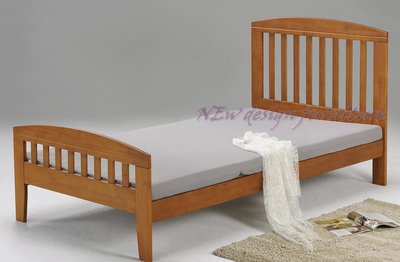 【N D Furniture】台南在地家具-簡約設計款柚木色橡膠木實木單人床架*詩肯柚木款式IKEA可參考*BG