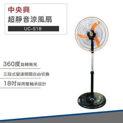 【夏天必備】中央興電風扇 18吋外旋轉超靜音涼風扇 UC-S18 電風扇 電扇 中央興
